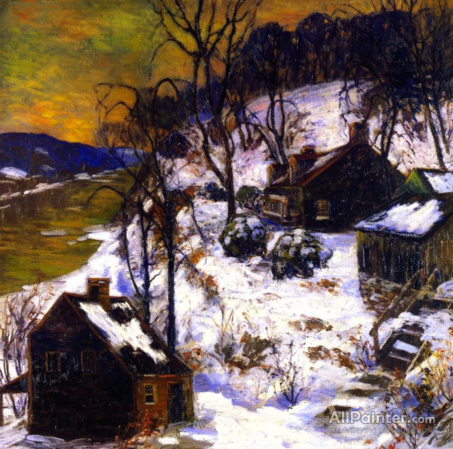 900x892 Fern Isabel Coppedge Winter Evening Afterglow Oil Painting - Afterglow Painting
