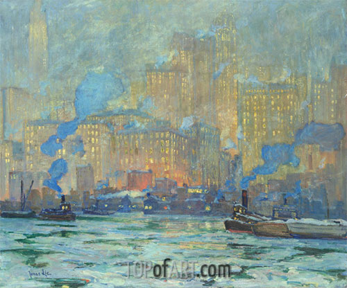 500x416 Afterglow Jonas Lie Painting Reproduction 16885 Topofart - Afterglow Painting