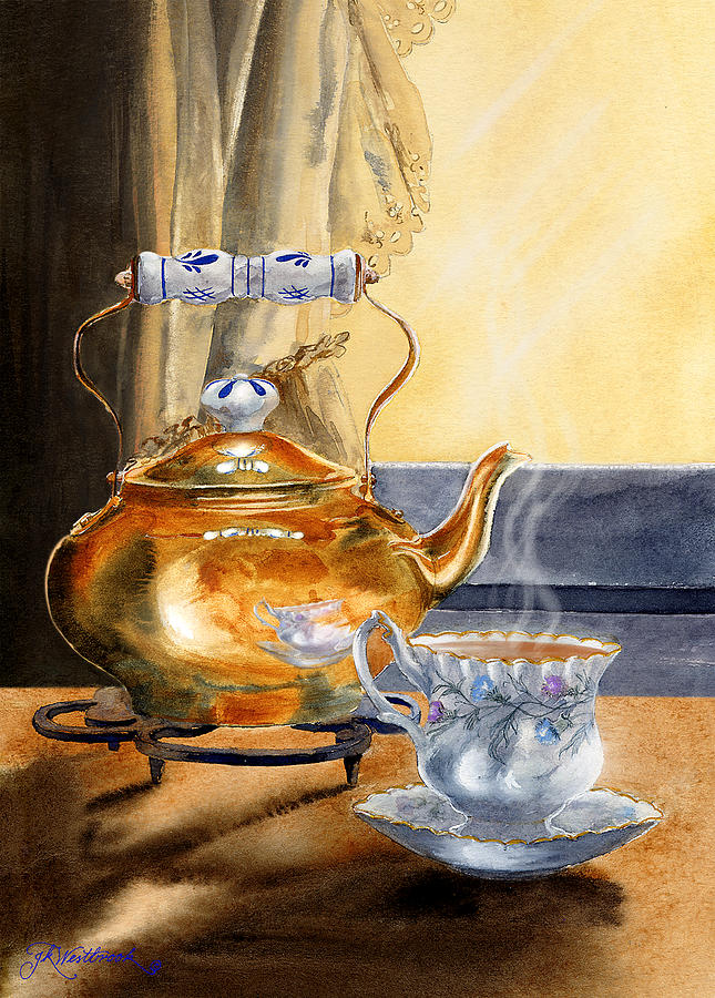 645x900 Afternoon Tea Painting By Jill Westbrook - Afternoon Tea Painting