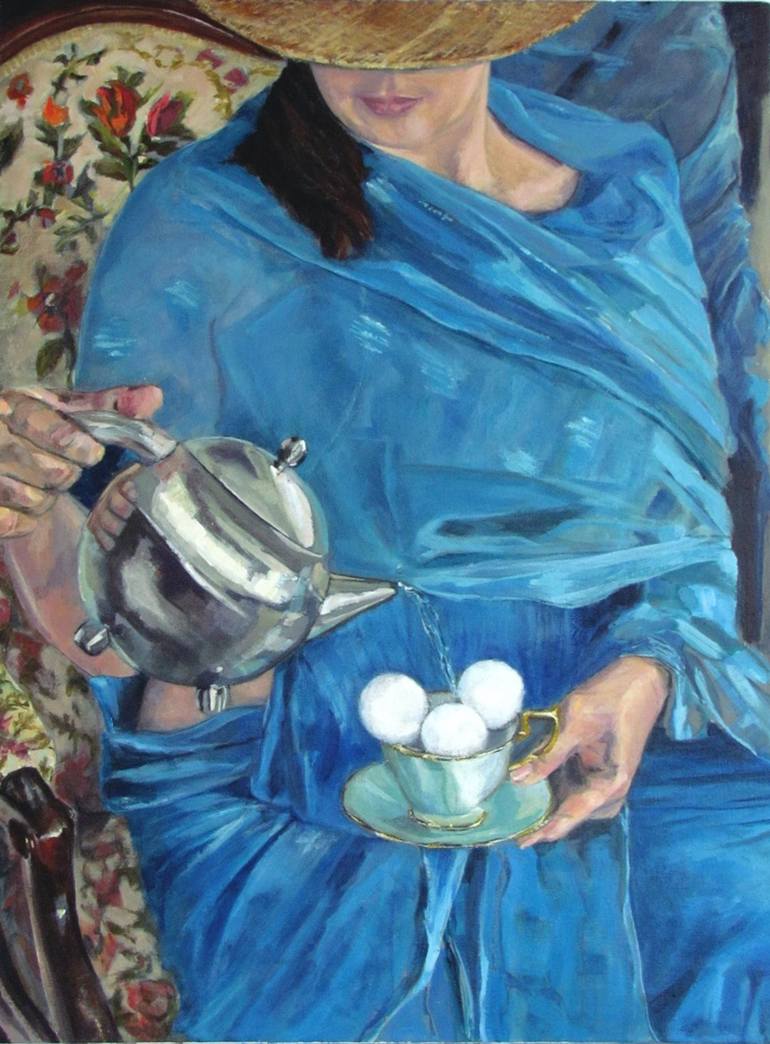 770x1044 Saatchi Art Afternoon Tea Painting By Laurie Lynn Mcglynn - Afternoon Tea Painting