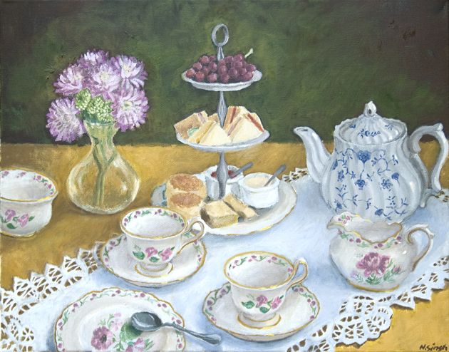 630x494 Afternoon Tea Painting - Afternoon Tea Painting