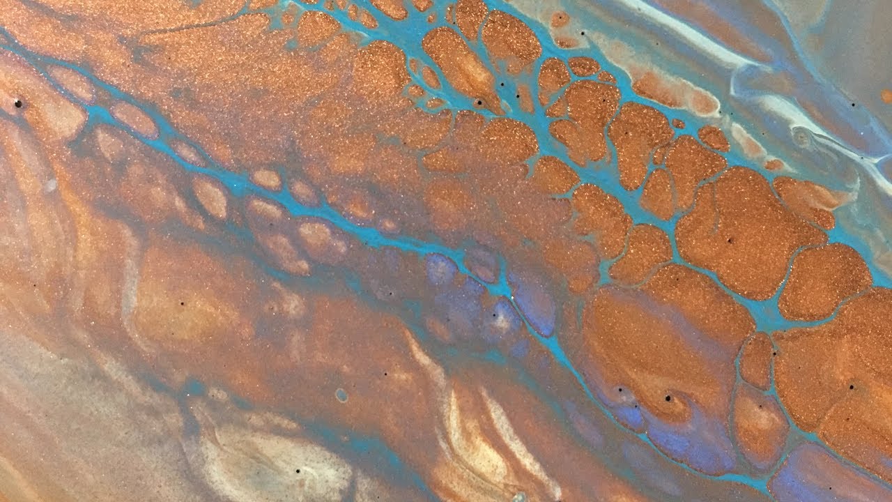 1280x720 Fluid Acrylic Pour Painting, No Additives! No Torch! Lake Superior - Agate Painting