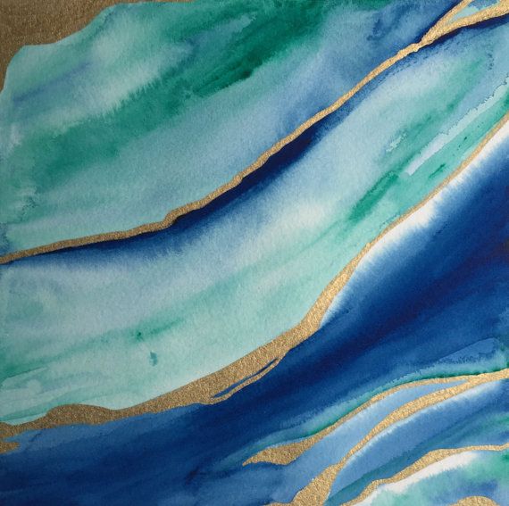 570x567 Original Watercolor Agate Painting Watercolor Art For Sale - Agate Painting