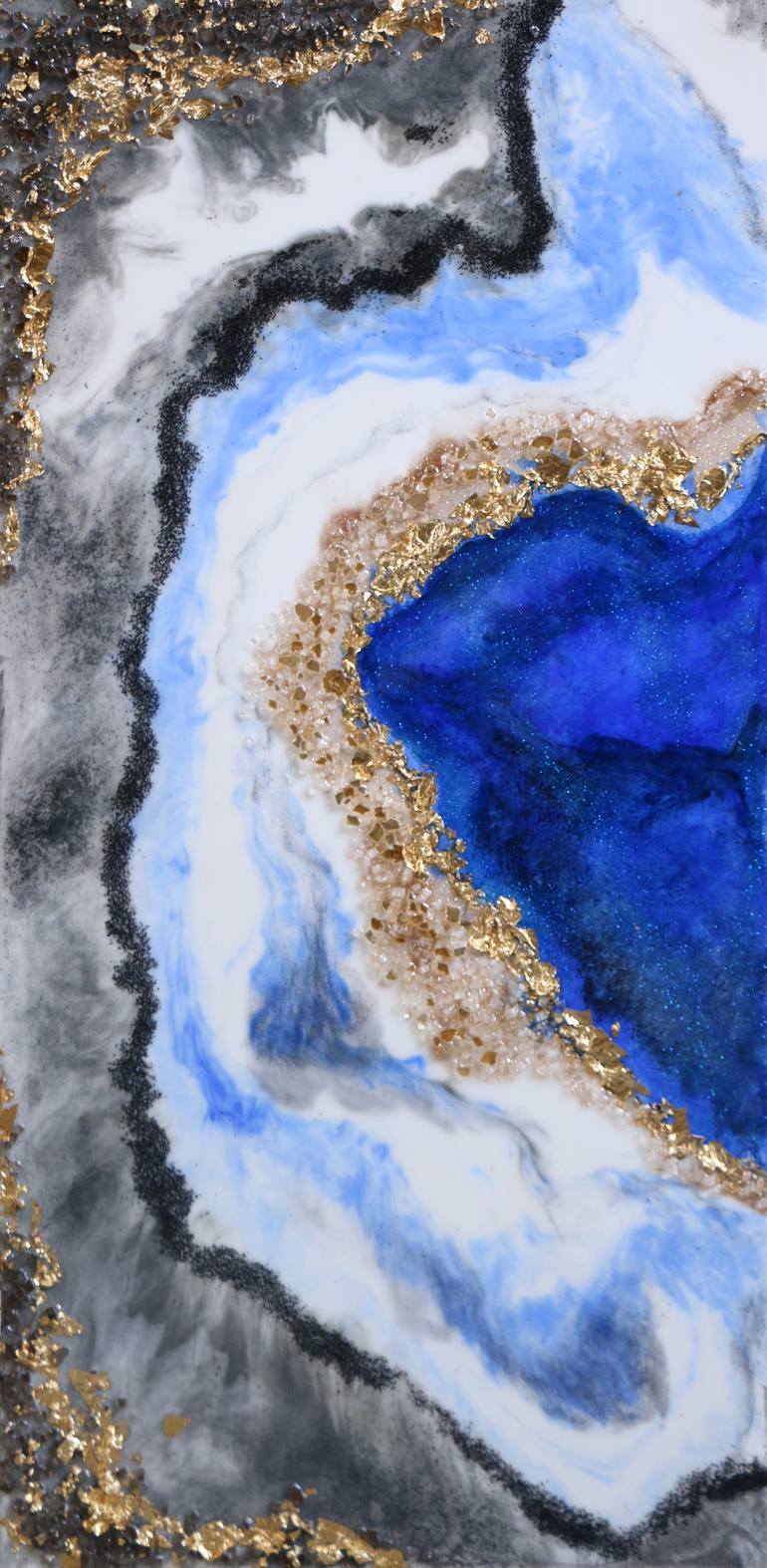 770x1574 Saatchi Art Blue Agate Painting By Mariana Shak - Agate Painting