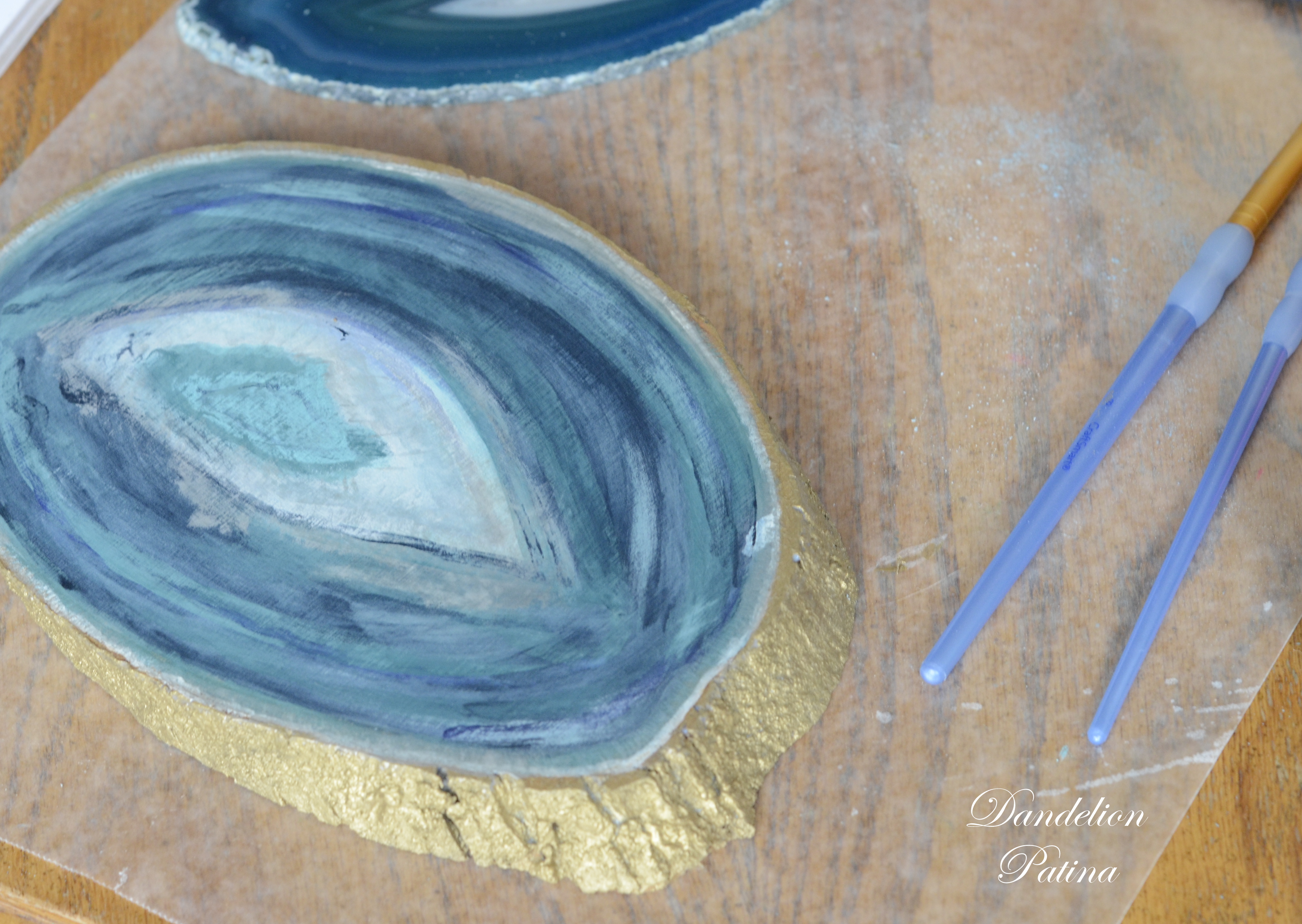 4098x2909 Wood Slice Faux Agate - Agate Painting