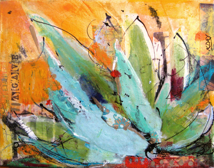 720x565 Agave Painting, Mixed Media On Canvas By Kellie Day Kelliedayart - Agave Painting
