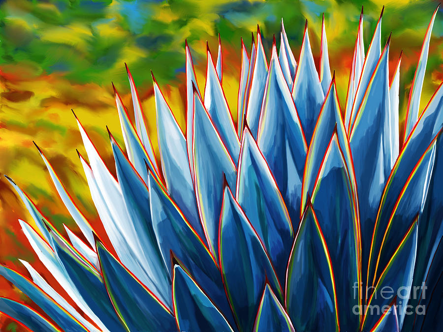900x675 Blue Agave Painting By Tim Gilliland - Agave Painting