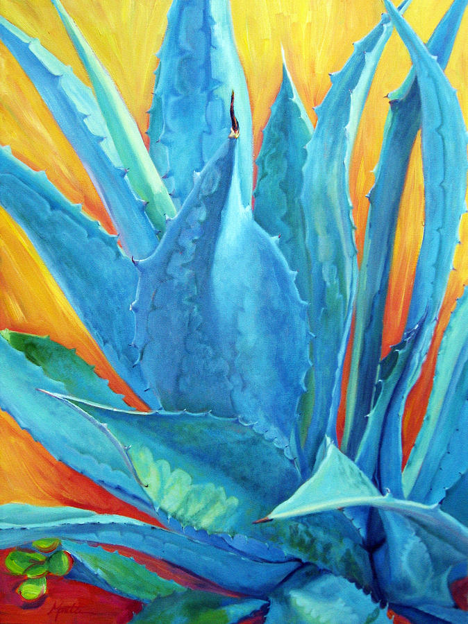 674x900 Fire And Ice Painting By Athena Mantle - Agave Painting