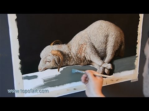 480x360 Art Reproduction (Zurbaran - Agnus Dei Painting