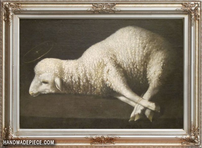 650x477 Francisco De Agnus Dei (The Lamb Of God) By Francisco De - Agnus Dei Painting