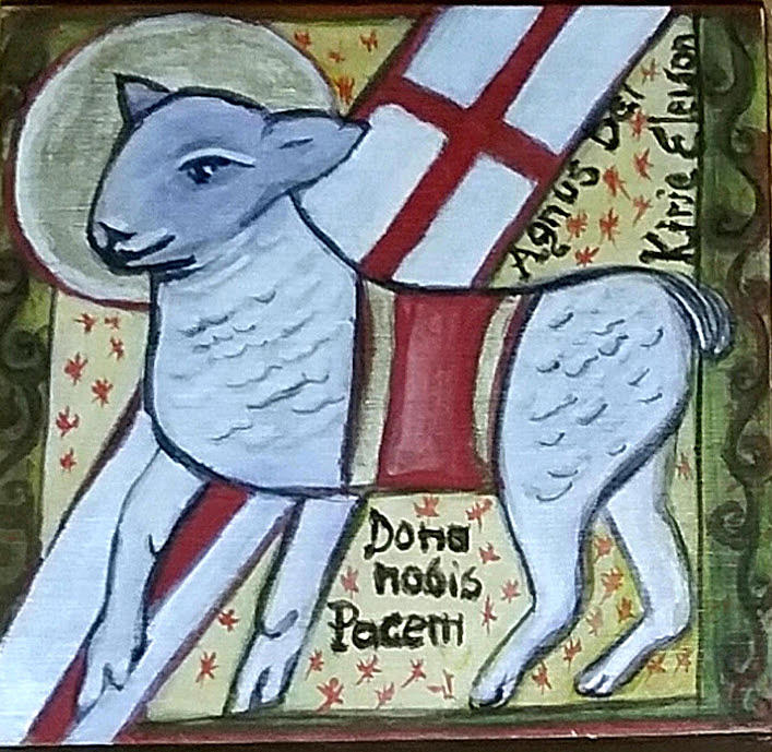 707x689 Lamb Of God, Agnus Dei Painting By Licia Atelier - Agnus Dei Painting