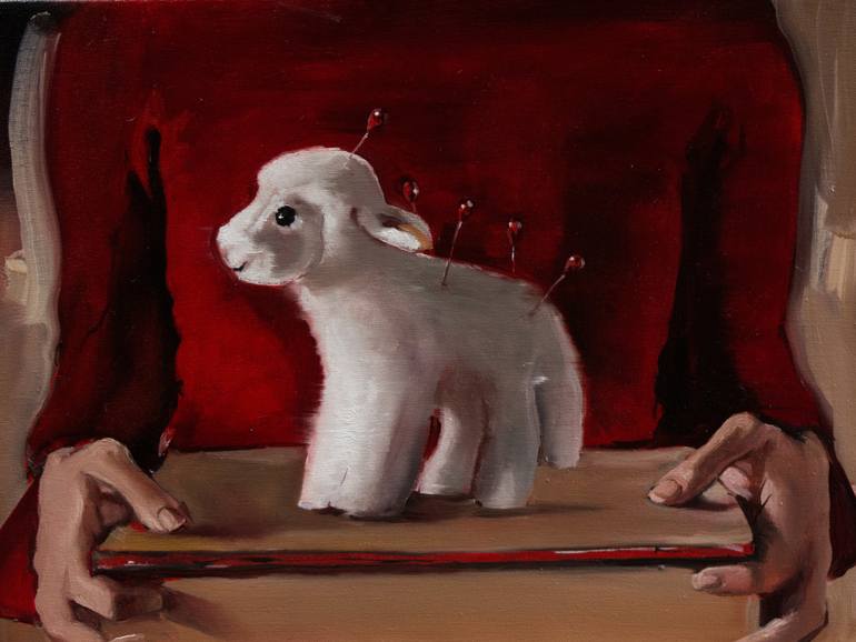 770x578 Saatchi Art Agnus Dei Painting By Eva Fajcikova - Agnus Dei Painting