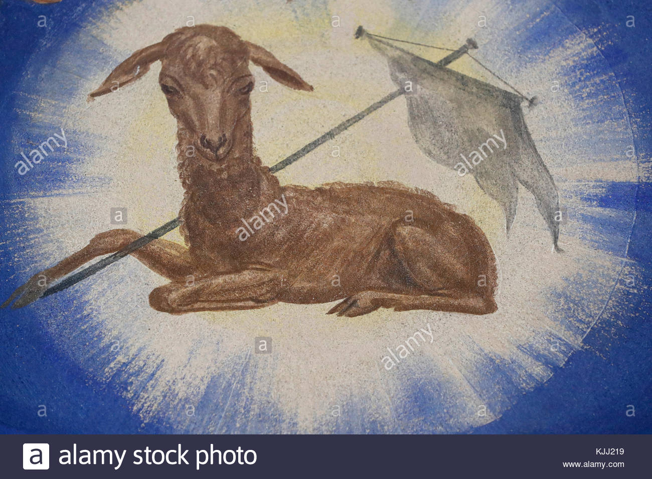 1300x956 Saint Martin Chapel. Lamb Of God ( Agnus Dei ) Carrying - Agnus Dei Painting