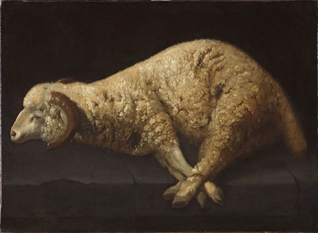 1092x800 The Lamb Of God (Agnus Dei ) By Francisco De Zurbaran History - Agnus Dei Painting