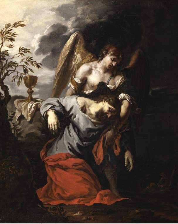 607x762 The Agony In The Garden Painting Francesco Trevisani Oil Paintings - Agony In The Garden Painting