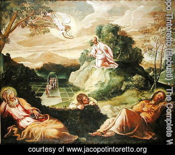 600x532 Jacopo Tintoretto (Robusti) - Agony Painting