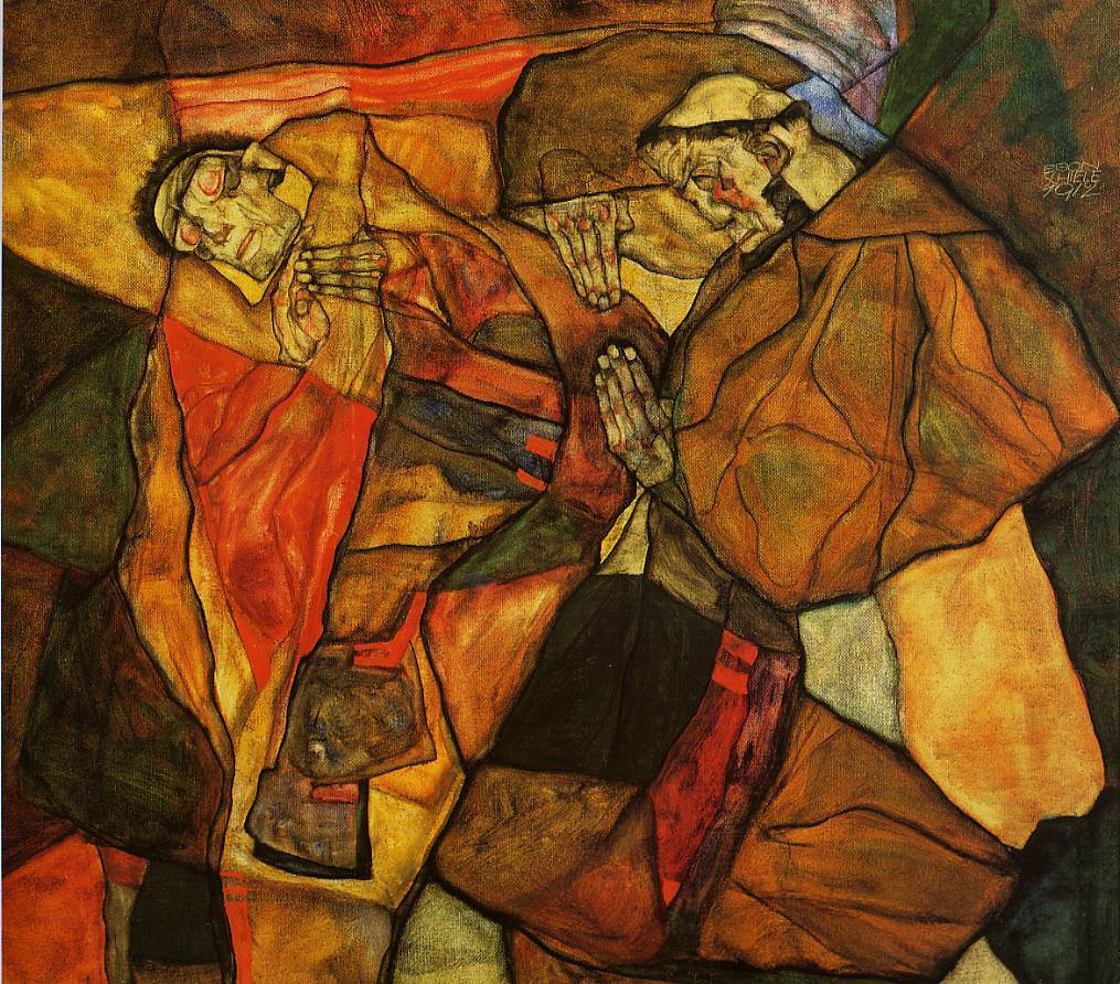1015x892 Agony, 1912 By Egon Schiele - Agony Painting