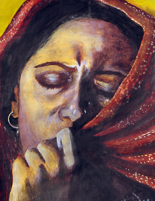 539x700 Agony Painting By Dinesh Dubey - Agony Painting