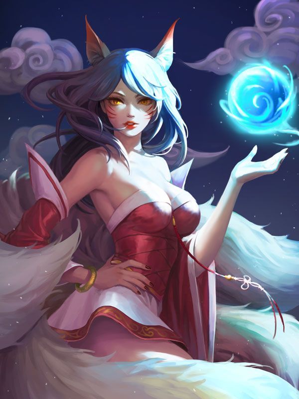 600x800 Ahri By Casasak League Of Legends Fan Art 9 Tailed Fox, Gaming - Ahri Painting