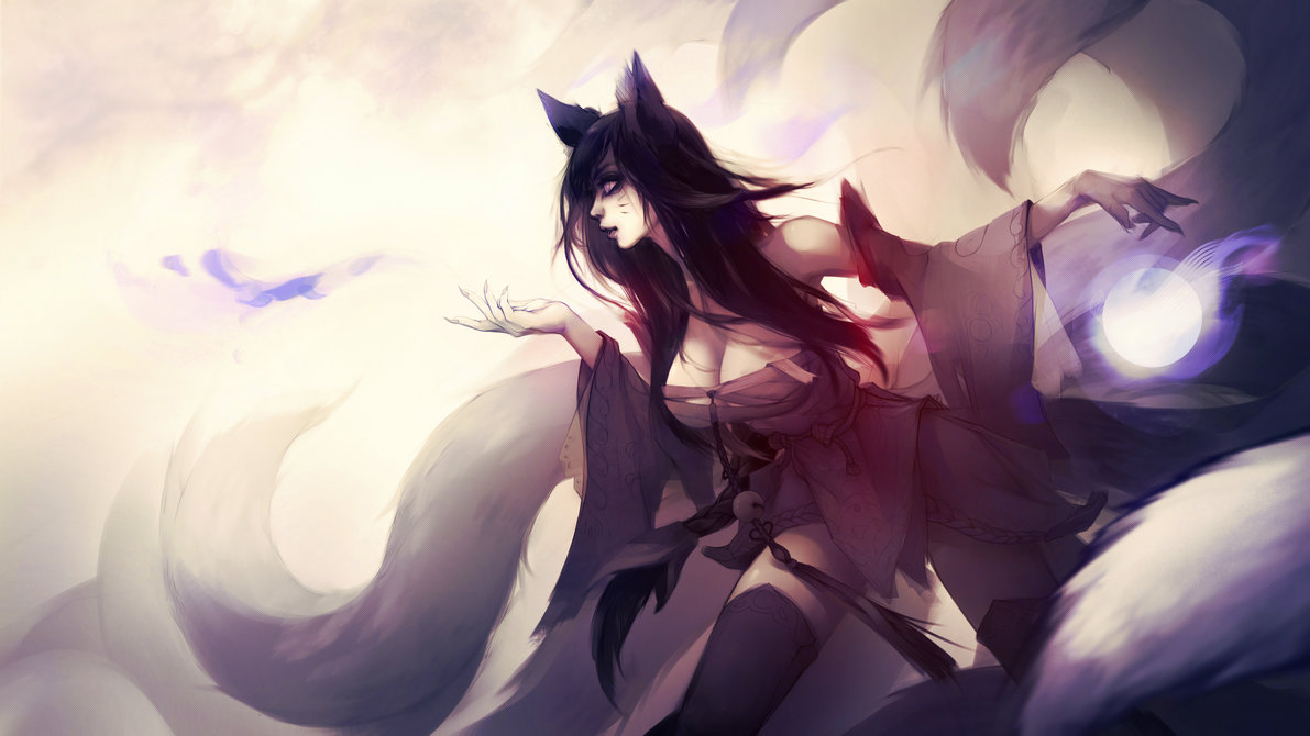 1191x670 Ahri Wall By Ewalabak - Ahri Painting