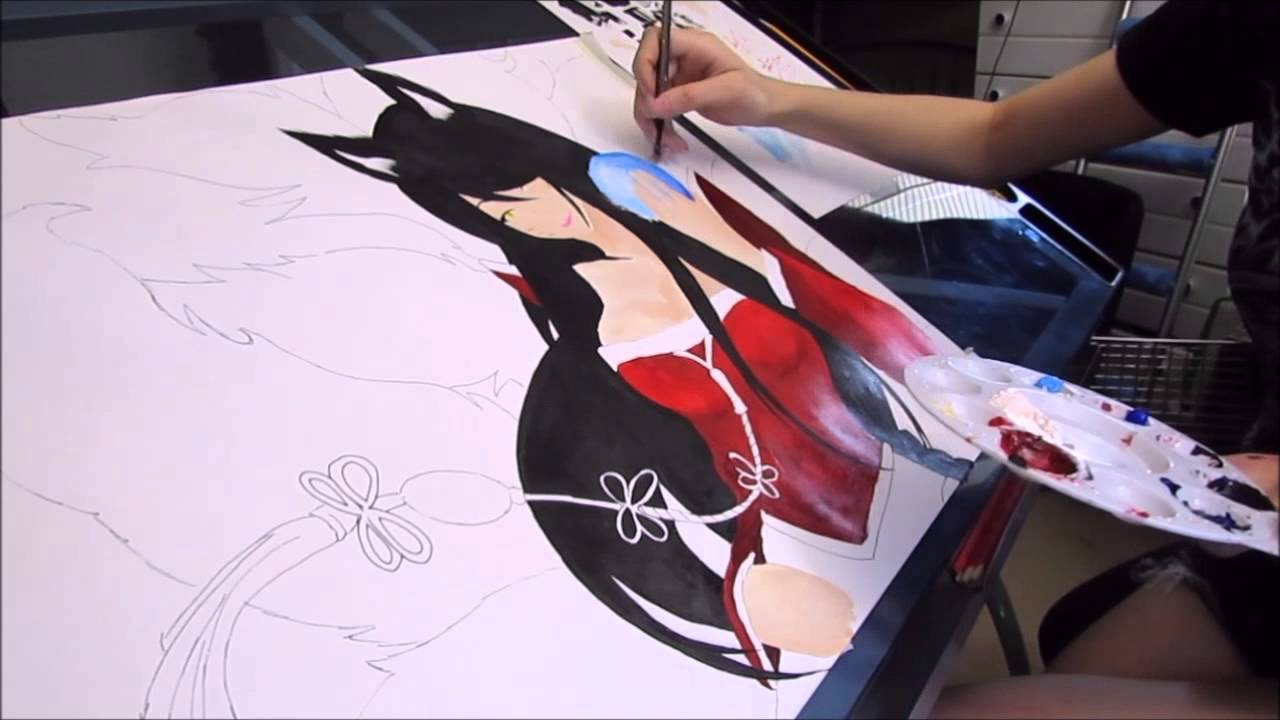 1280x720 League Of Legends Ahri Painting - Ahri Painting