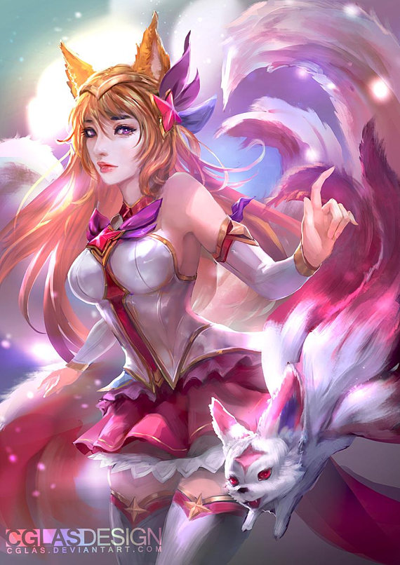 570x806 Starguardian Ahri By Cglas League Of Legends Art Print - Ahri Painting