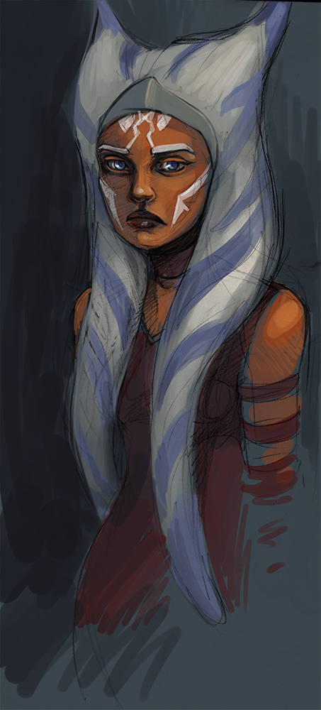 453x1000 Ahsoka Tano Mountain Laurel Arts - Ahsoka Tano Painting