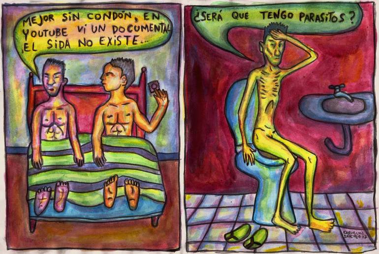 770x517 Saatchi Art Hivaids Denialism Painting By Carlos Becerra - Aids Painting