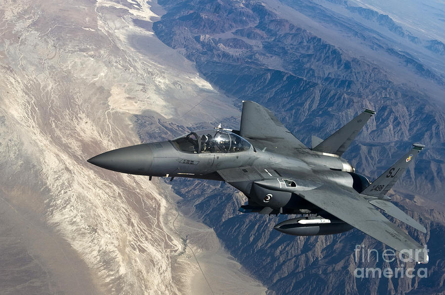 900x598 A U.s. Air Force F 15 Strike Eagle Painting By Celestial Images - Air Force Painting