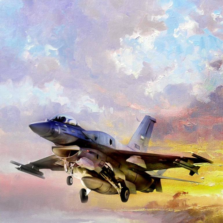 770x770 Saatchi Art F 16 Painting By Gull G - Air Force Painting