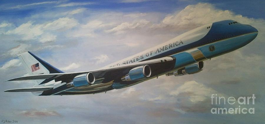 900x423 Air Force One 89th Airlift Wing 6 X 3 Feet Painting By Richard - Air Force Painting