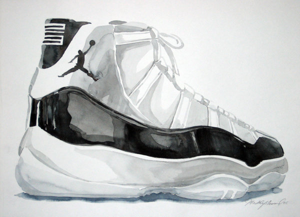 600x434 Jordan 11 Paintings Sneaker Wall Art Model Aviation - Air Jordan Painting