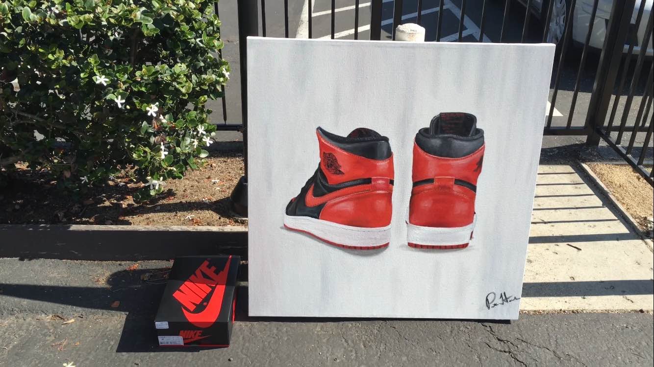 1334x750 Nike Air Jordan Bred 1 Oil Painting 36x36 Review - Air Jordan Painting