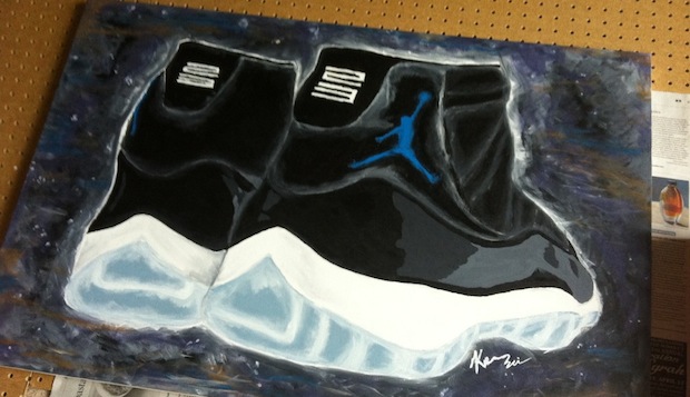 620x357 Air Jordan 11 Xi Space Jam Painting By Kevin Bui - Air Jordan Painting