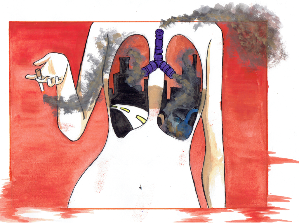 1024x765 Air Pollution By Kiannedraws - Air Pollution Painting