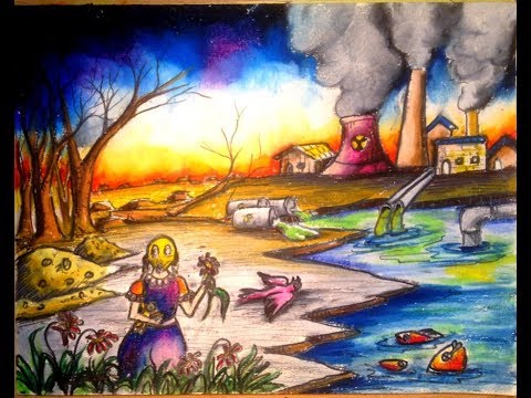480x360 How To Draw Scenery Of Environmental Pollution Step By Step 2017 - Air Pollution Painting
