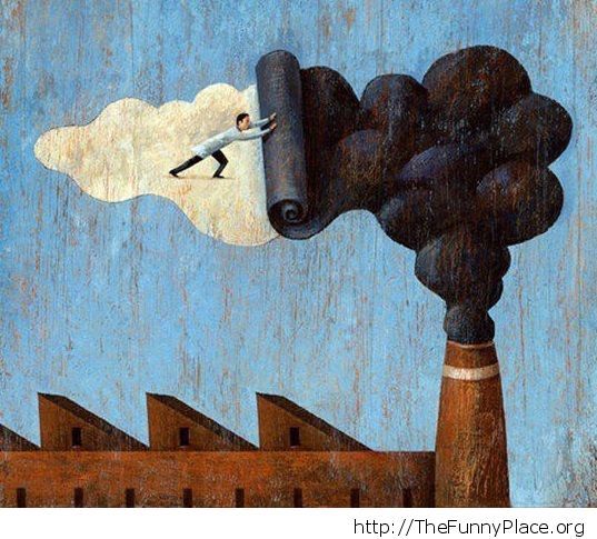 537x485 No Pollution Painting Funny Pictures Global - Air Pollution Painting