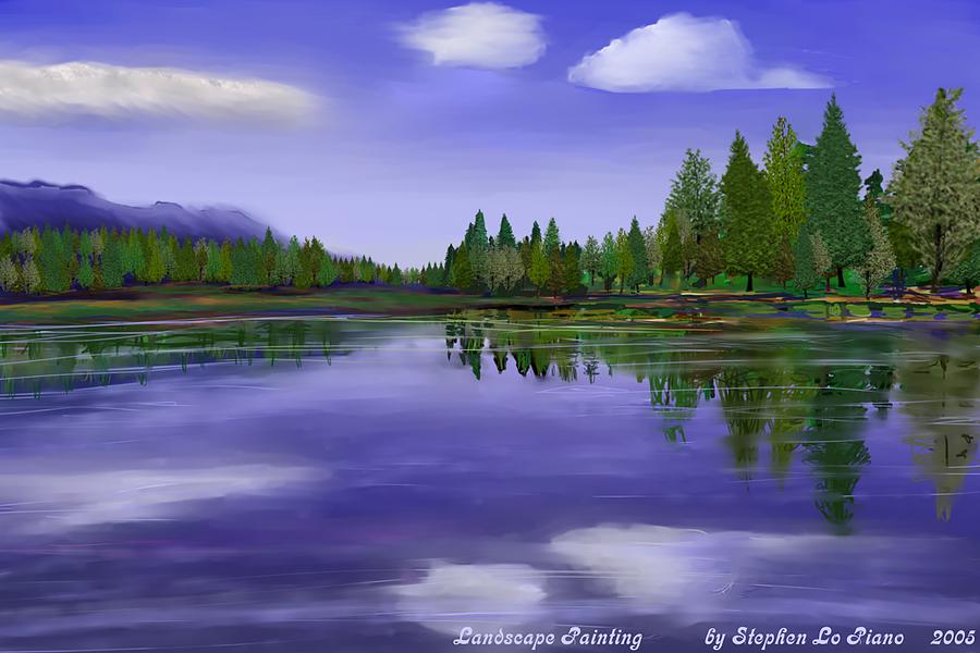 900x600 Landscape Seascape Painting Airbrushed Digital Art By Stephen Lo Piano - Airbrush Painting Landscape