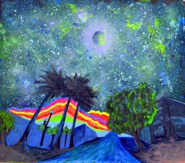 375x331 Original Street Art Outer Space Airbrush Paintings For Sale - Airbrush Painting Landscape