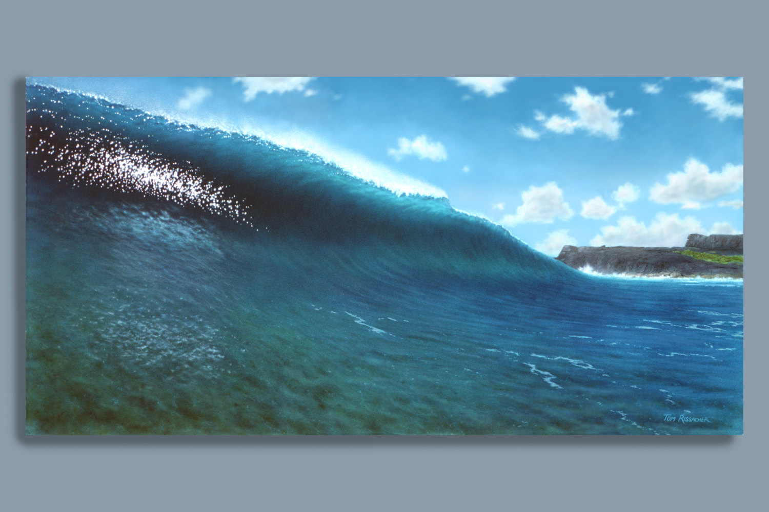 1500x1000 Surf Art Print Drainpipe Airbrush Seascape Art - Airbrush Painting Landscape