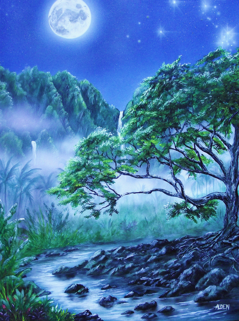 764x1024 The World's Newest Photos Of Airbrush And Moon - Airbrush Painting Landscape