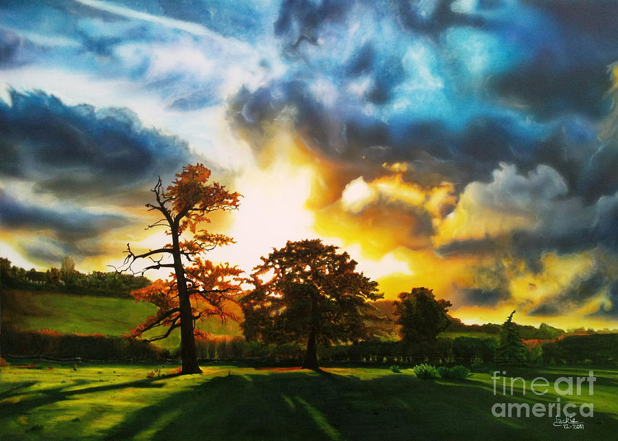 900x642 Burning Desire Painting By Jackie Mestrom - Airbrush Painting Landscape