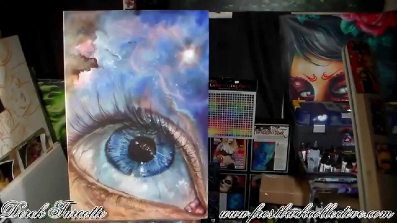 1280x720 Derek Turcotte Airbrush Canvas Painting Eye In Space (Sped72x - Airbrush Painting On Canvas