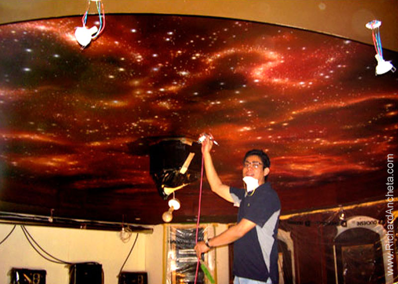 800x572 Home Cinema Cosmic Ceiling - Airbrush Wall Painting