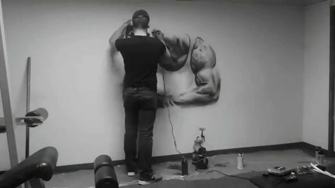 1280x720 Arnold Schwarzenegger - Airbrush Wall Painting