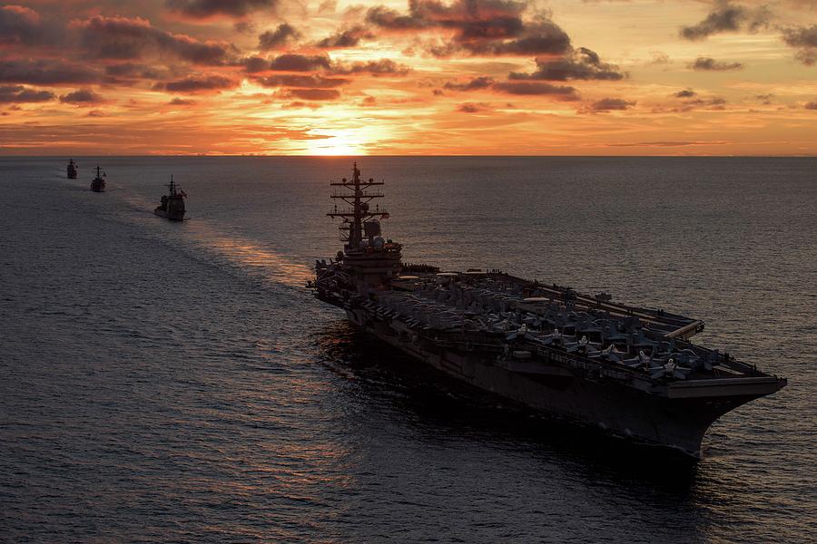 900x600 Us Navy Military Aircraft Carrier Painting By Us Navy Military - Aircraft Carrier Painting