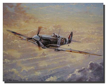 425x336 Spitfire Painting Military Airplane Aviation Wall - Airplane Movie Painting