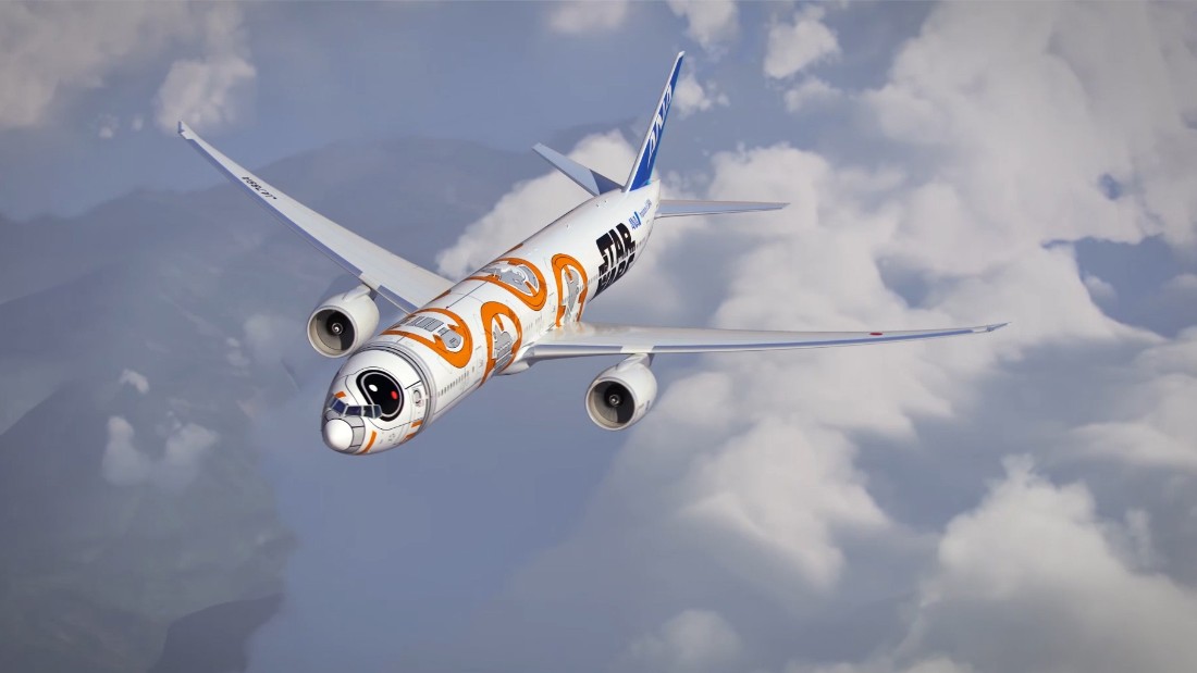 1100x619 Ana Launches Awesome New Star Wars Airplane Cnn Travel - Airplane Movie Painting