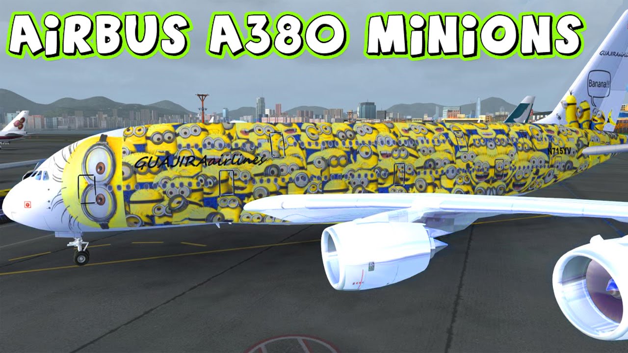 1280x720 Minions A380 Airbus Special Paint Plane - Airplane Movie Painting