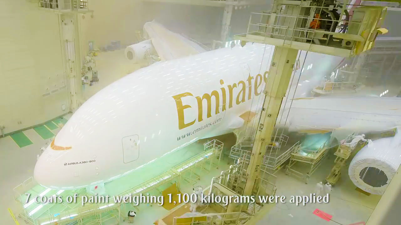 1280x720 The Painting Of The World's Largest Passenger Plane Airbus A 380 - Airplane Movie Painting